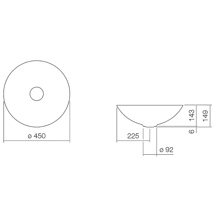 Alape Terra Schalenbecken, SB.Terra450 Ø 45 cm