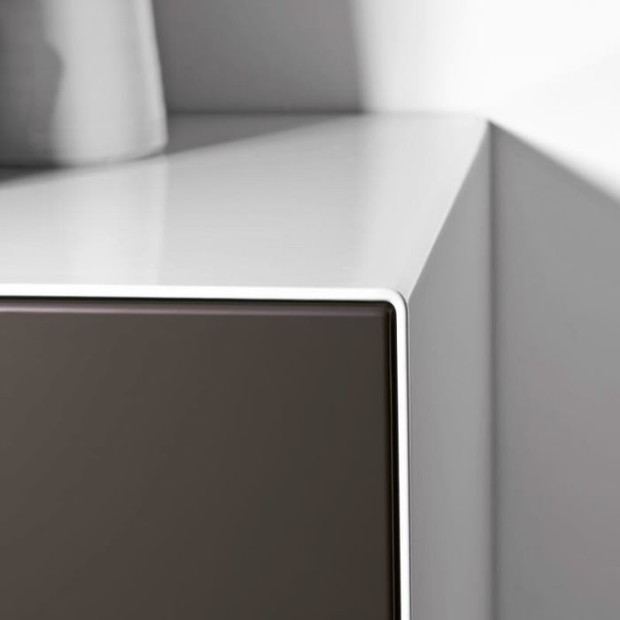 Alape Folio8 Waschplatz 125,4 x 45 cm, ohne Hahnloch, Beckenmulde links