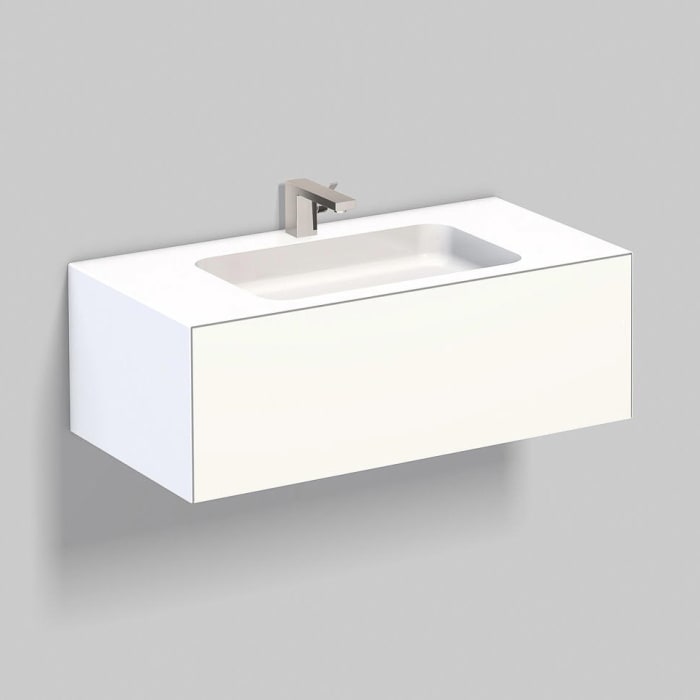 Alape Folio3 Waschplatz 100,4 x 50 cm, mit 1 Hahnloch