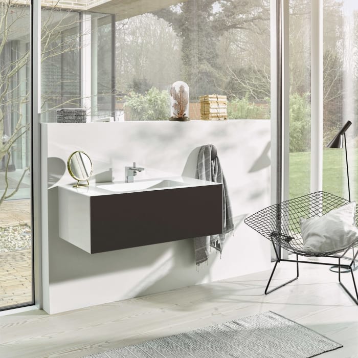 Alape Folio3 Waschplatz 100,4 x 50 cm, mit 1 Hahnloch