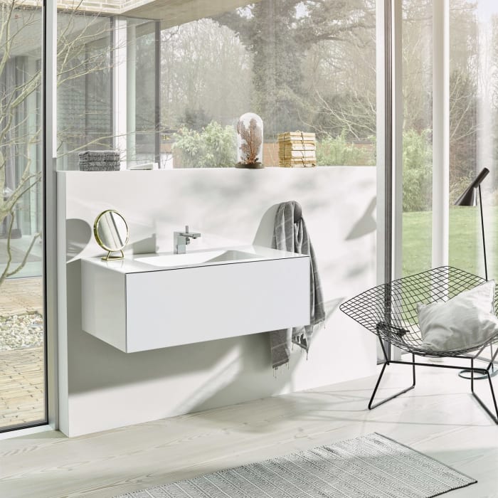 Alape Folio3 Waschplatz 100,4 x 50 cm, mit 1 Hahnloch