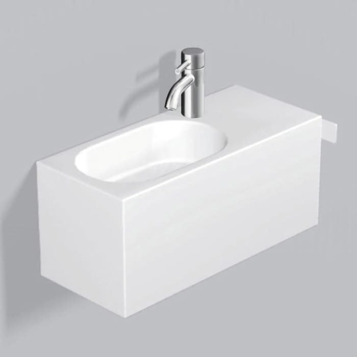 Alape Fusion.S Waschplatz WP.XXS1, rechteckig 58 x 23,6 cm, Beckenmulde links