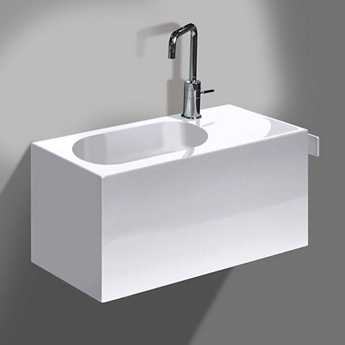 Alape Fusion.S Waschplatz WP.XXS1, rechteckig 58 x 23,6 cm, Beckenmulde links