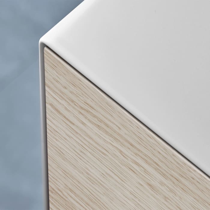 Alape Folio7 Waschplatz 125,4 x 50 cm, mit 1 Hahnloch, Beckenmulde links