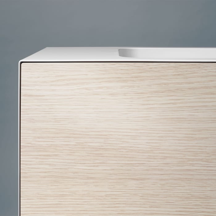 Alape Folio9 Waschplatz 125,4 x 50 cm, mit 1 Hahnloch, Beckenmulde rechts