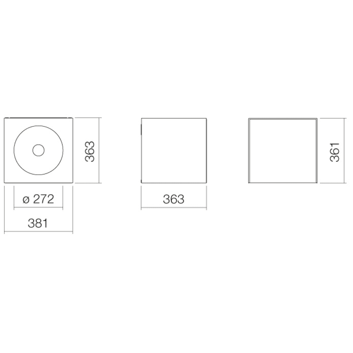 Alape Folio12 Waschplatz 38,1 x 36,3 cm, ohne Hahnloch
