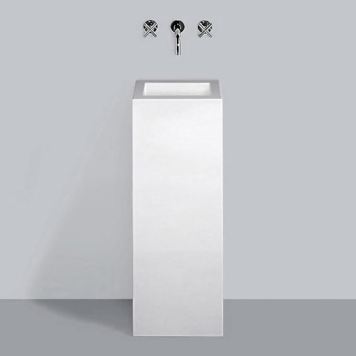 Alape Säulen-Waschtisch WT.RX325QS, quadratisch 32,5 x 32,5 cm