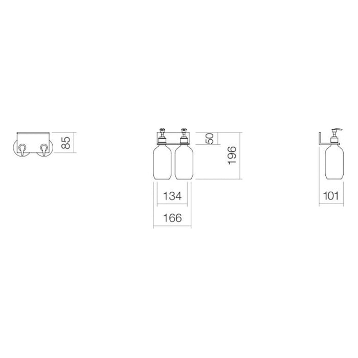 Alape Assist Duschablage inkl. 2 Lotionspender AS.134.LO2