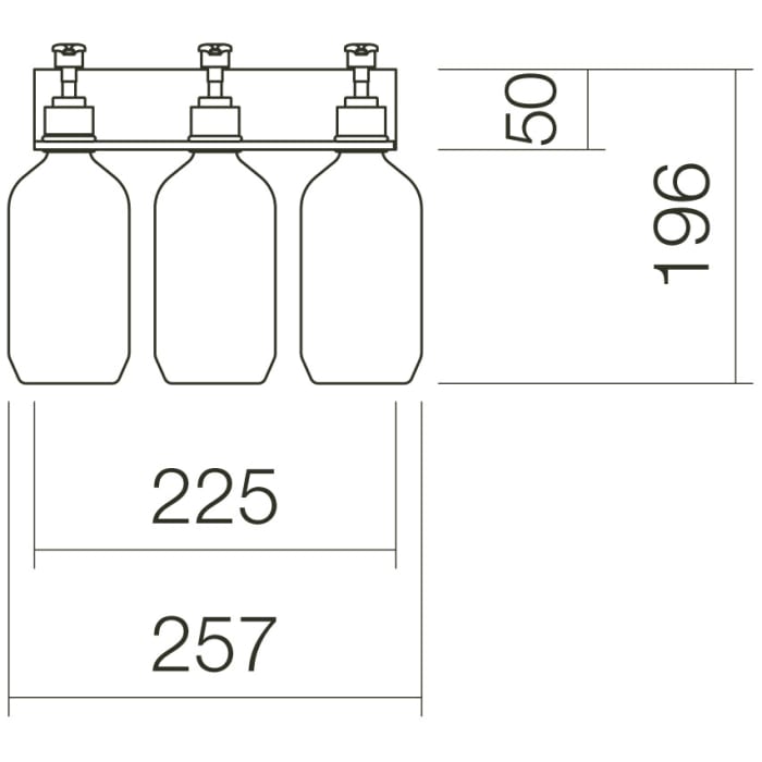 Alape Assist Duschablage inkl. 3 Lotionspender AS.225.LO3