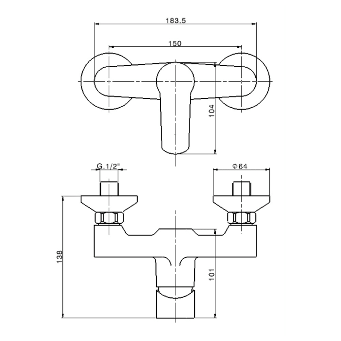 Avenarius Linie 180 Brause-Einhebelmischbatterie