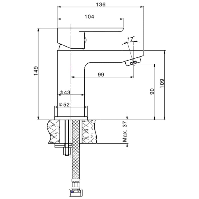 Avenarius Linie 180 Waschtisch- Einhebelmischbatterie mit Ablaufgarnitur