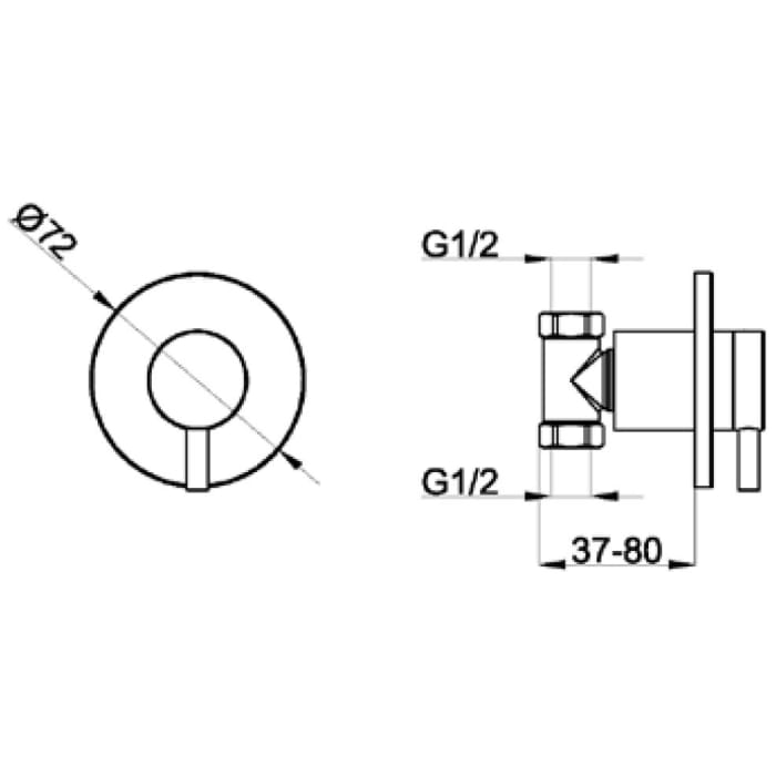 Avenarius Linie 280 Wandeinbauventil für Kaltwasser, Unterputz