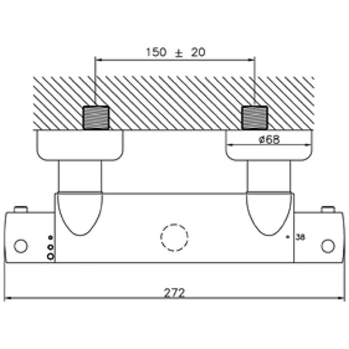 Avenarius Linie 280 Thermostat-Brausebatterie, Aufputz