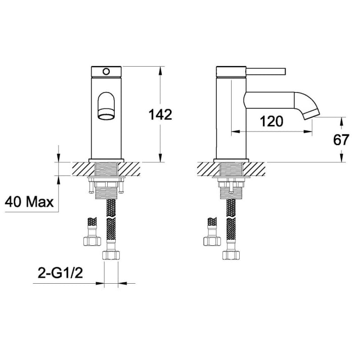 Avenarius Linie 280 Waschtisch-Einhebelmischbatterie, Auslaufhöhe 6,7 cm, mit Ablaufgarnitur