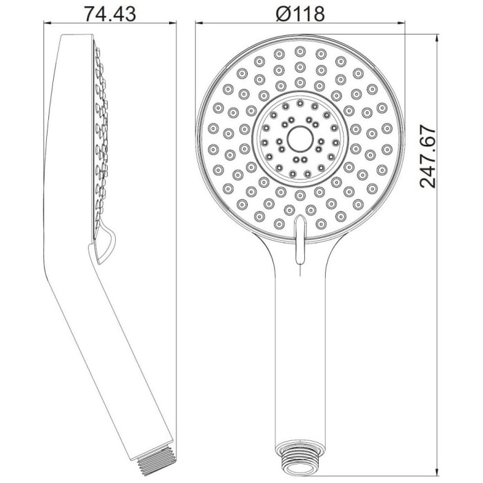 Avenarius Handbrause 5 - fach verstellbar
