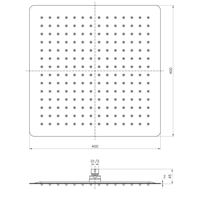 Avenarius Regenbrause 40 x 40 cm extra flach
