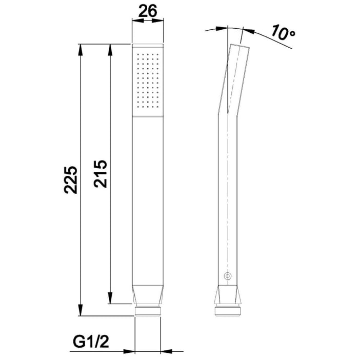 Avenarius Stab - Handbrause, eckig
