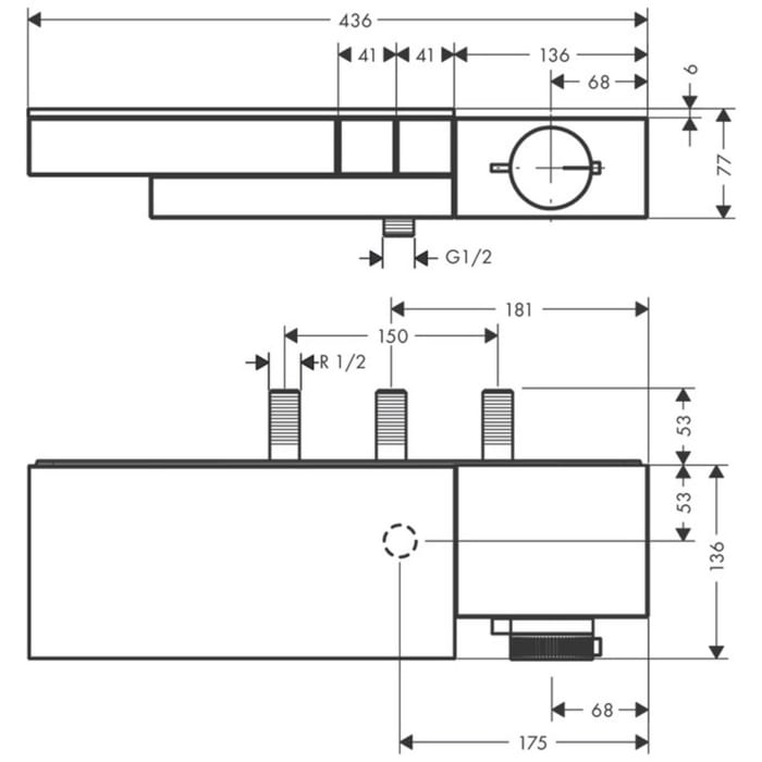 AXOR Edge Thermostat Auf-/ Unterputzmontage für 2 Verbraucher