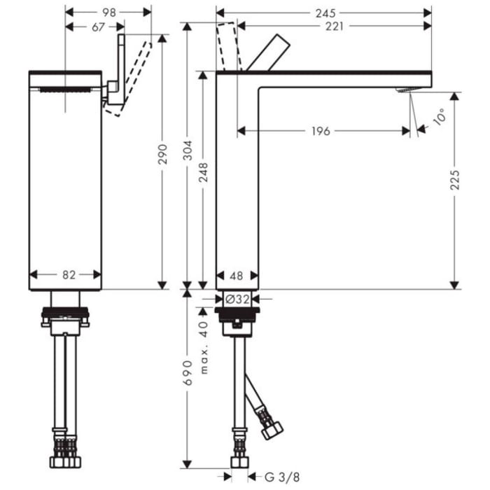 AXOR MyEdition Einhebel-Waschtischmischer 230 ohne Platte