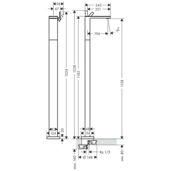AXOR MyEdition Einhebel-Waschtischmischer bodenstehend