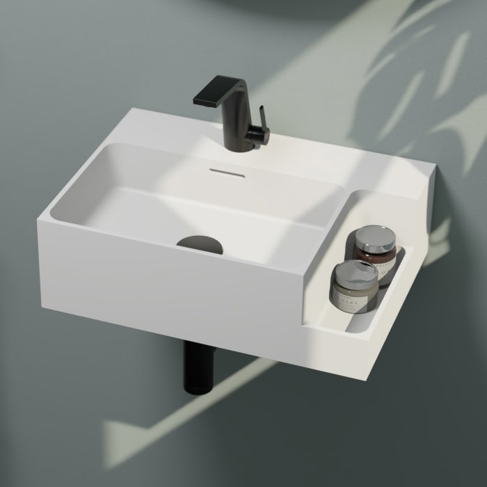 Belmondo Mineo Waschtisch 50 x 36 cm mit Ablagefach rechts