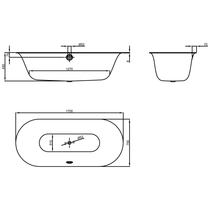 Bette Lux Oval-Wanne 170 x 75 cm