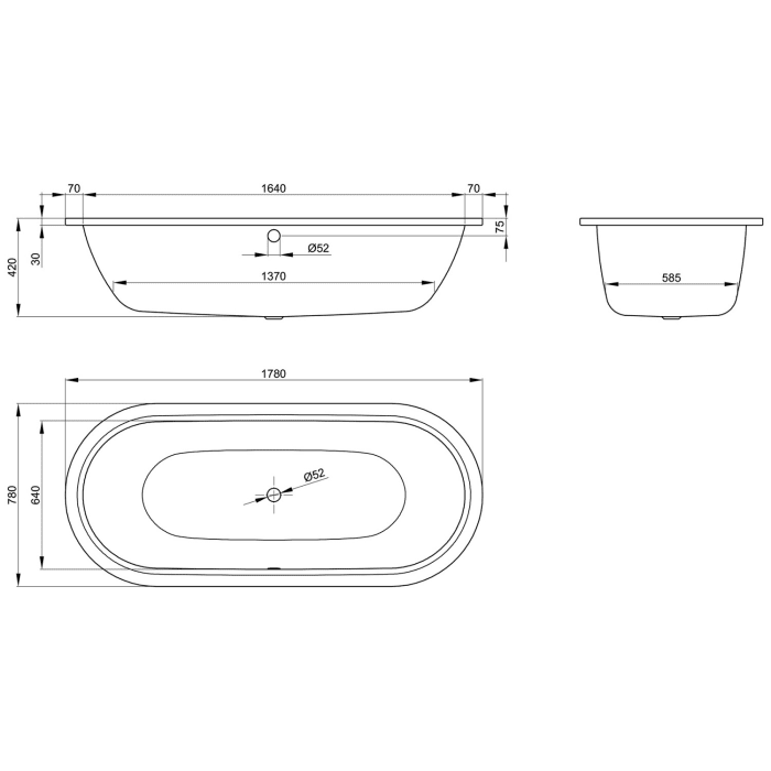 Bette Starlet Flair Ovalwanne 178 x 78 cm
