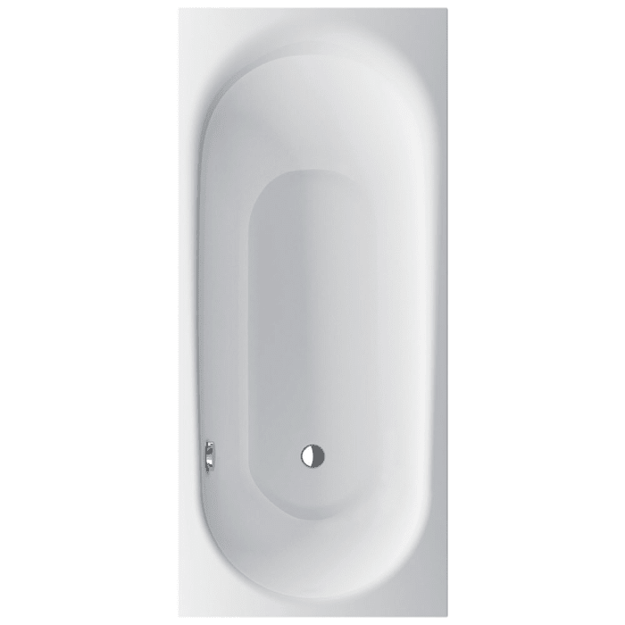 Bette Comodo Rechteck-Badewanne 180 x 80 cm, Überlauf vorne