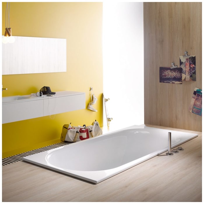 Bette Comodo Rechteck-Badewanne 190 x 90 cm, Überlauf vorne