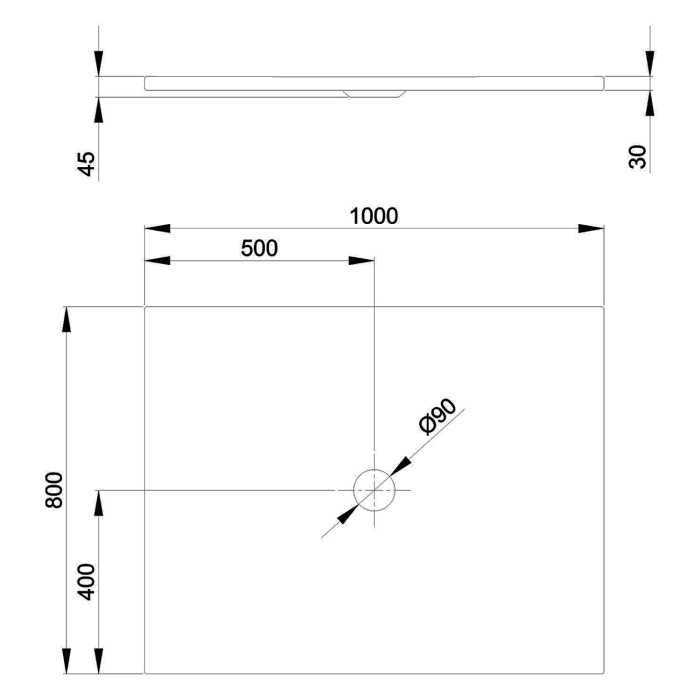 Bette BetteFloor Duschfläche 100 x 80 cm mit BetteGlasur® Plus