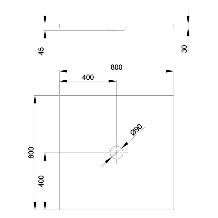 Bette BetteFloor Duschfläche 80 x 80 cm mit BetteAntirutsch Pro