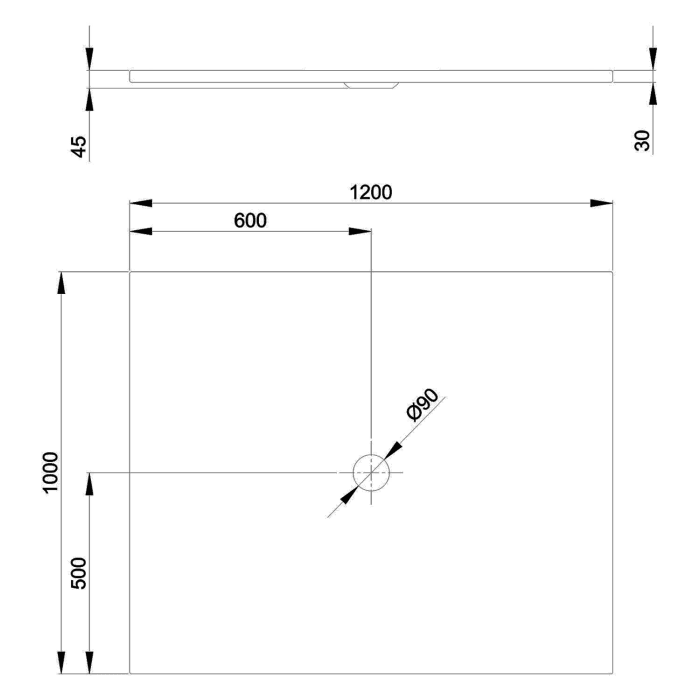 Bette BetteFloor Duschfläche 120 x 100 cm mit BetteGlasur® Plus