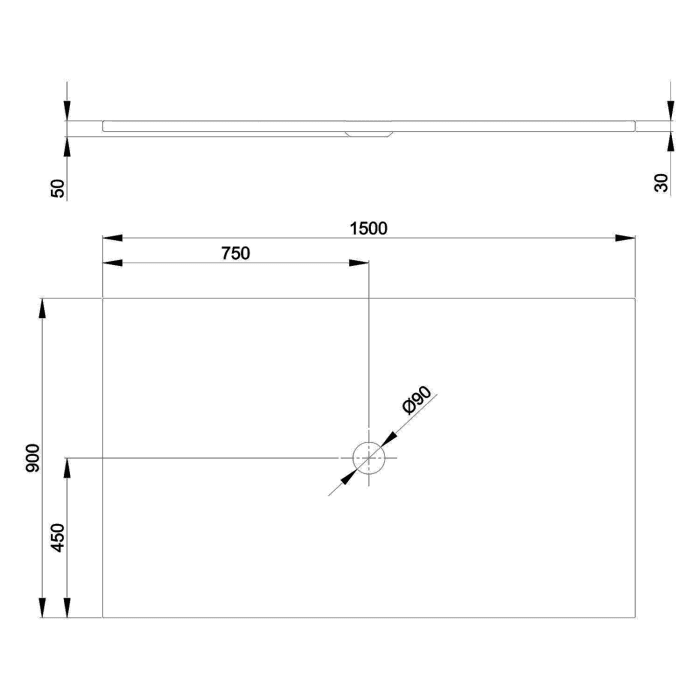 Bette BetteFloor Duschfläche 150 x 90 cm mit BetteAntirutsch Pro