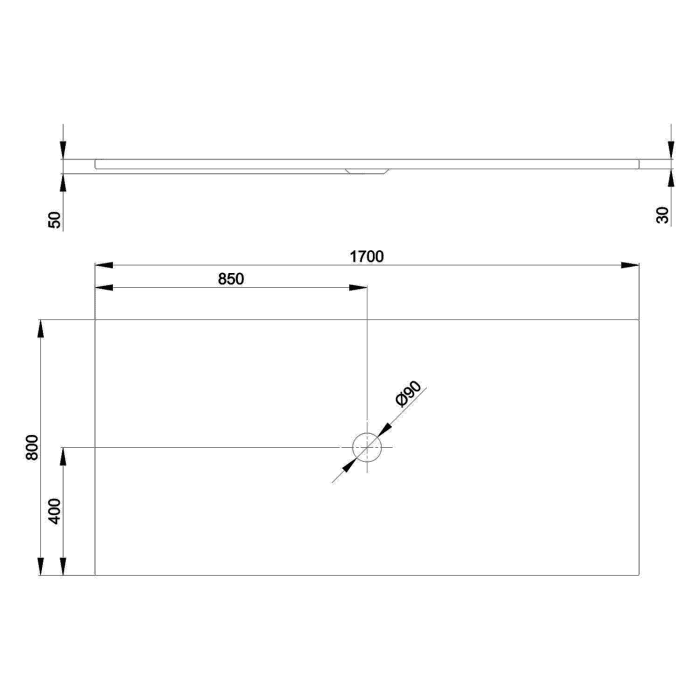 Bette BetteFloor Duschfläche 170 x 80 cm
