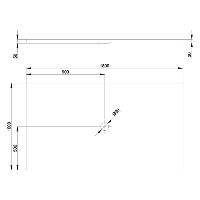 Bette BetteFloor Duschfläche 180 x 100 cm mit BetteAntirutsch Pro