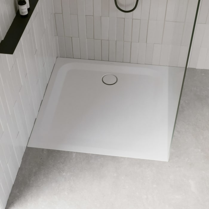 Bette Ultra Duschwanne superflach 100 x 100 x 2,5 cm mit Minimum-Wannenträger und BetteGlasur® Plus