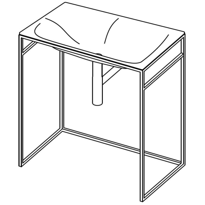 Bette Lux Shape Waschtisch 60 x 49,5 cm mit Hahnloch