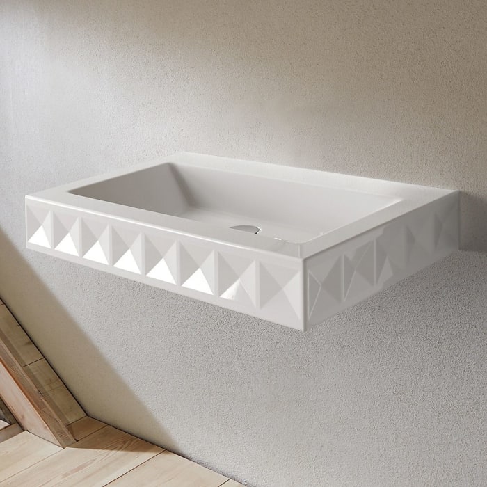 Bette BetteLoft Ornament Wand-Waschtisch 1-reihig mit 1 Hahnloch 82,5 x 52,5 x 12,5 cm