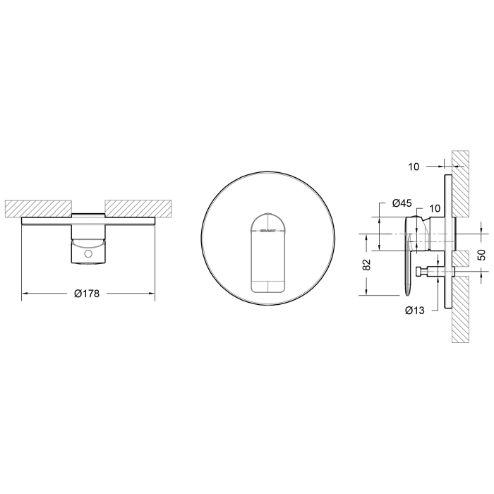 Bravat Milano Fertigset für UP-Wannenfüll- und Brausearmatur