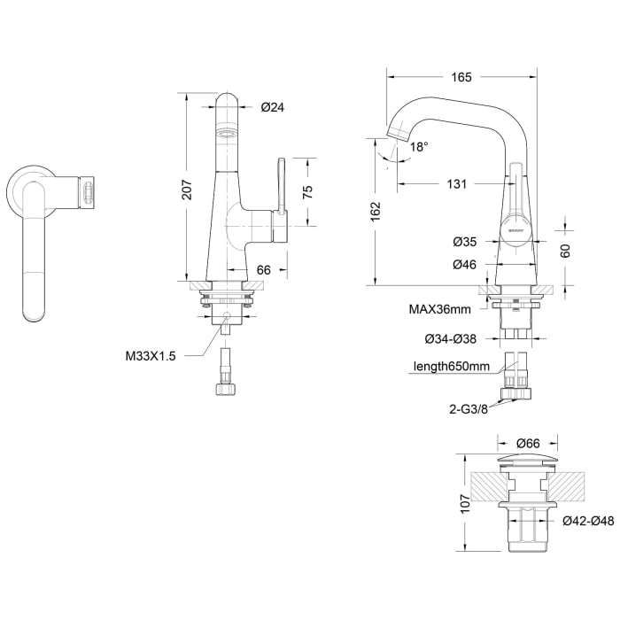 Bravat Chicago Waschtischarmatur