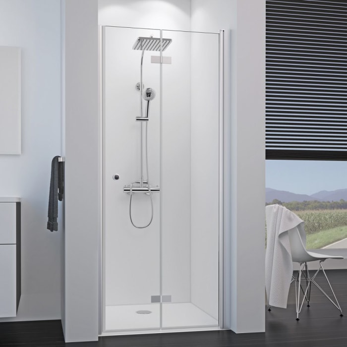 Breuer ELANA 8 Drehfalttür für Nische 80 cm, Anschlag rechts