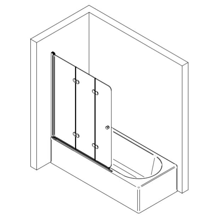 Breuer ELANA KOMFORT Badewannendrehfalttür BDFT3 120 cm