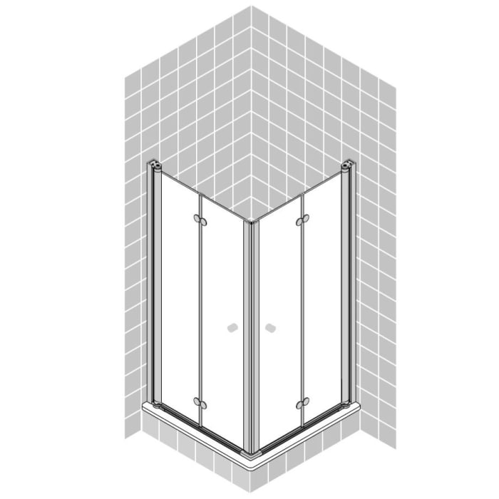 Breuer ELANA KOMFORT Dreh- und Faltdiagonaleinstieg DFTDE 90 x 80 cm