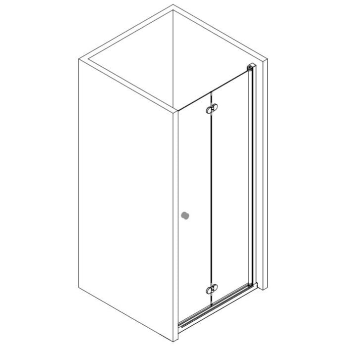 Breuer ELANA KOMFORT Drehfalttür für Nische DFTN 80 cm, Anschlag rechts