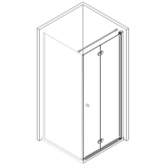 Breuer ELANA KOMFORT Drehfalttür für Seitenwand DFTSW 90 cm, Anschlag rechts mit CER+ Beschichtung