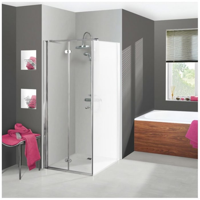 Breuer ELANA KOMFORT Drehfalttür für Seitenwand DFTSW Sondermaß, Anschlag links mit CER+ Beschichtung