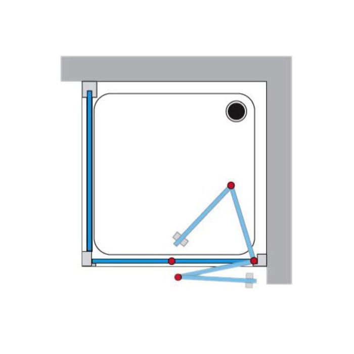 Breuer ELANA KOMFORT Drehfalttür für Seitenwand DFTSW Sondermaß, Anschlag rechts