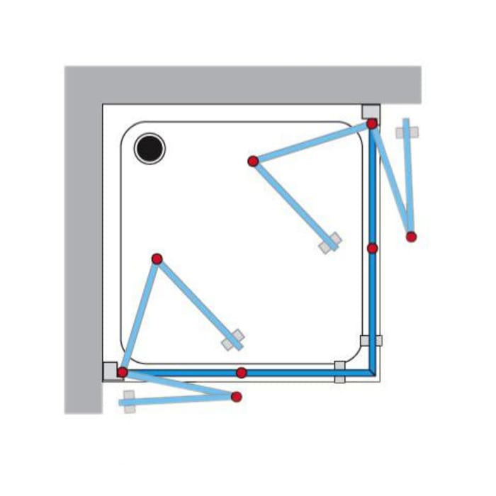 Breuer ELANA KOMFORT Dreh- und Faltdiagonaleinstieg DFTDE 80 x 90 cm, mit CER+ Beschichtung