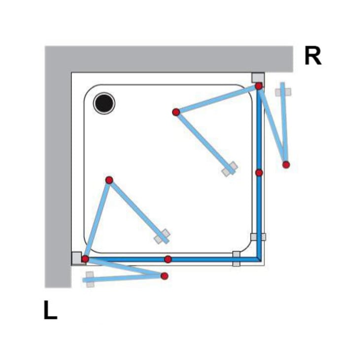 Breuer ELANA KOMFORT Dreh- und Faltdiagonaleinstieg DFTDE 80 x 75 cm