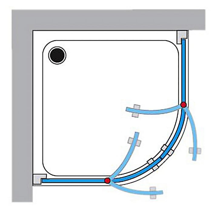 Breuer ELANA 6 Runddusche RD4 90 x 100 x 200 cm Radius 55 cm